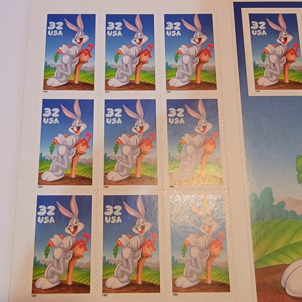 20  Bugs Bunny united states postal stamps from 1997